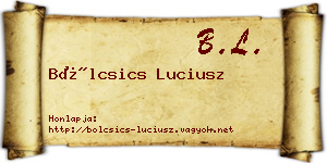 Bölcsics Luciusz névjegykártya
